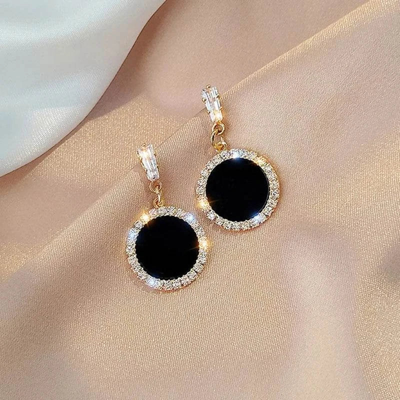 Shop All I Want SHOP ALL I WANT Hot Korean Black Rhinestone Earrings ⚫💎 #FashionVersatility