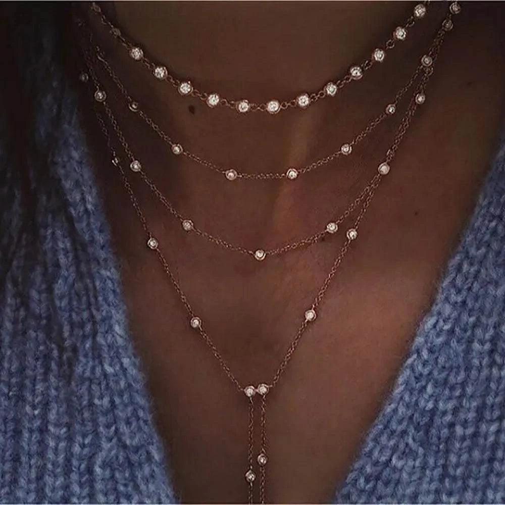 Shop All I Want NE-0458-3 SHOP ALL I WANT Vintage Crystal Star Moon Necklace 🌟🌙