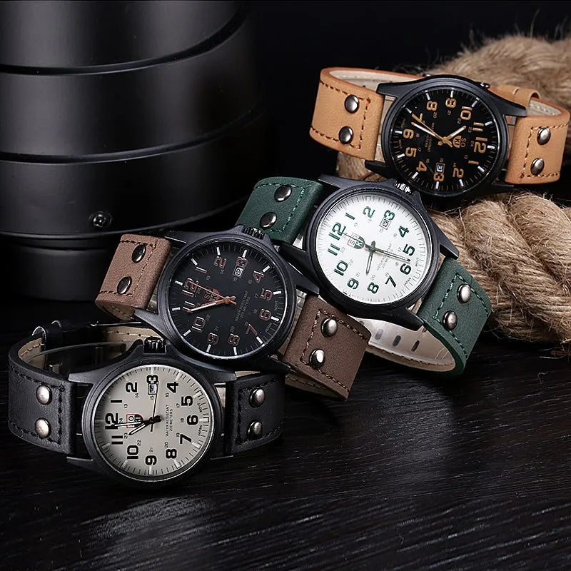 Casual Leather Strap Quartz Wristwatch | Fashion Men’s Simple Sport Clock ⌚