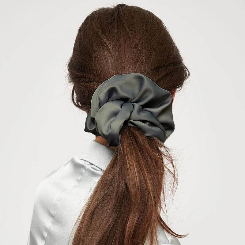 Shop All I Want Dark Grey / One Size SHOP ALL I WANT Oversized Satin Scrunchies 🎀💁