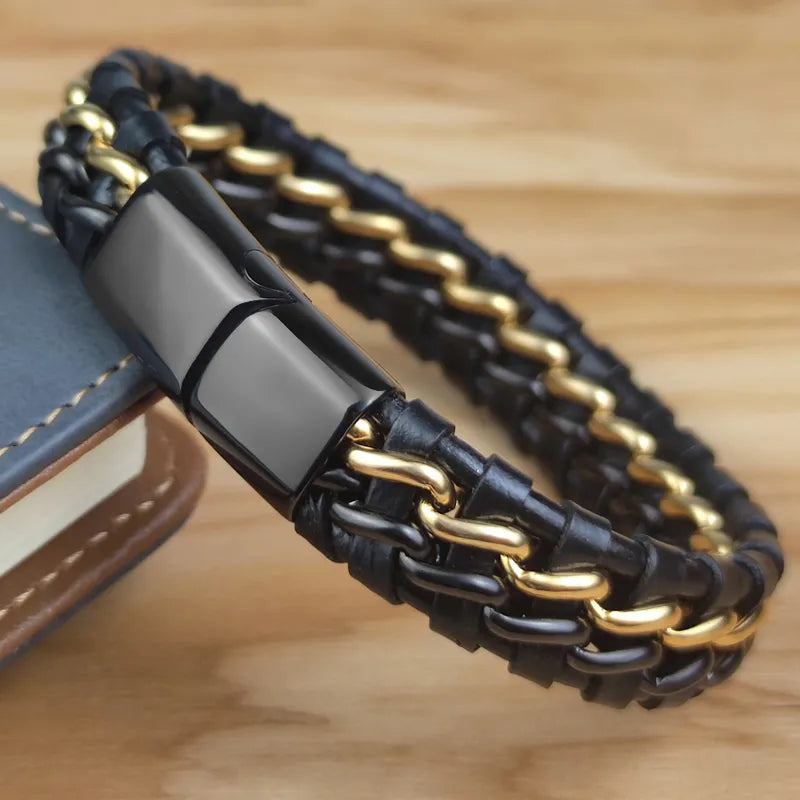 Shop All I Want SHOP ALL I WANT Genuine Leather Chain Bracelet for Men 🎁🧔