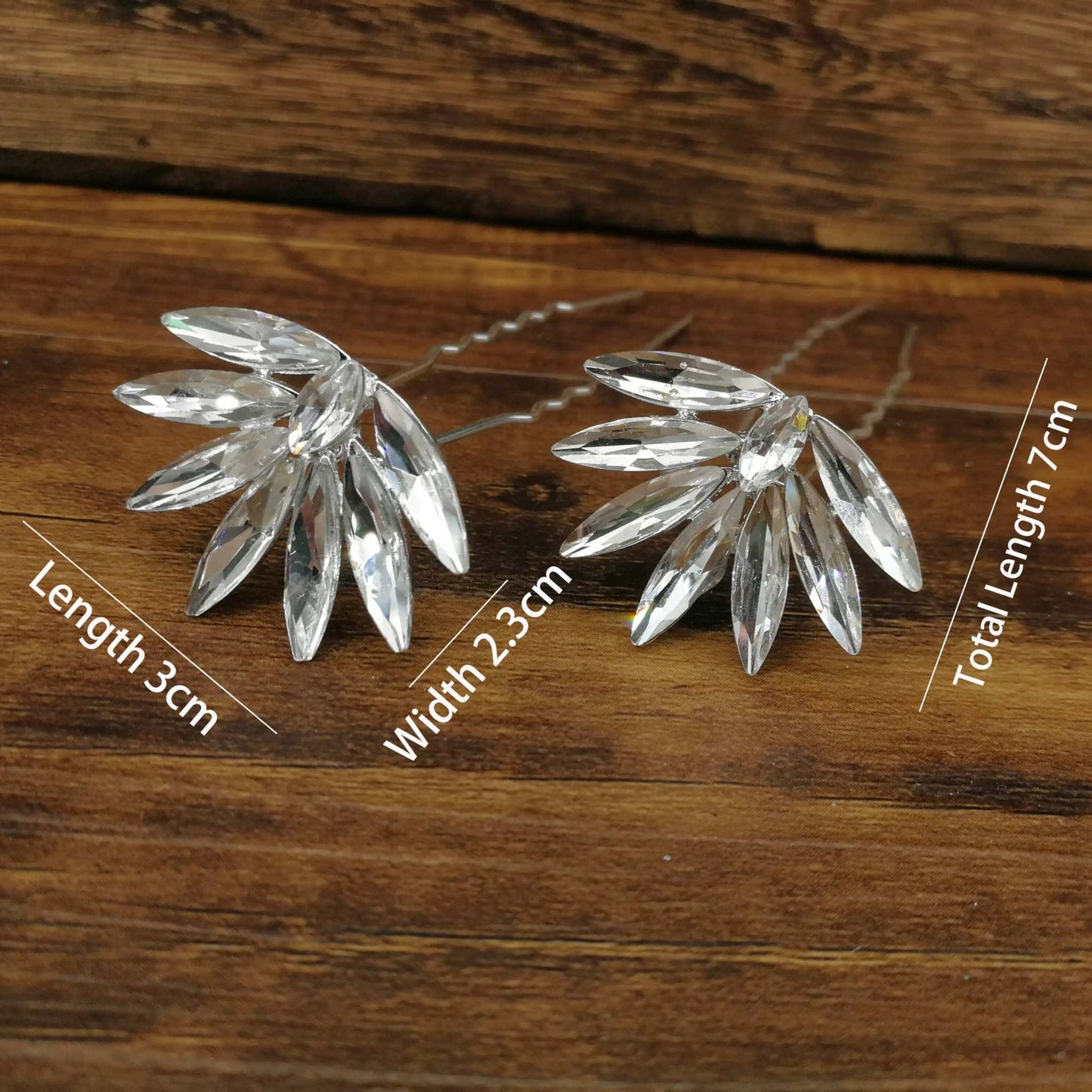 Shop All I Want Leaf crystal 2pcs SHOP ALL I WANT Women U-shaped Hairpins