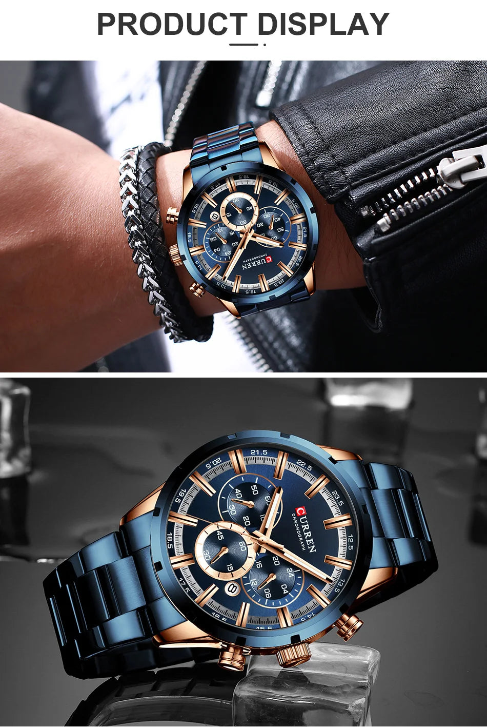 Men's Business Watch | Blue Dial Stainless Steel Waterproof Luxury ⌚