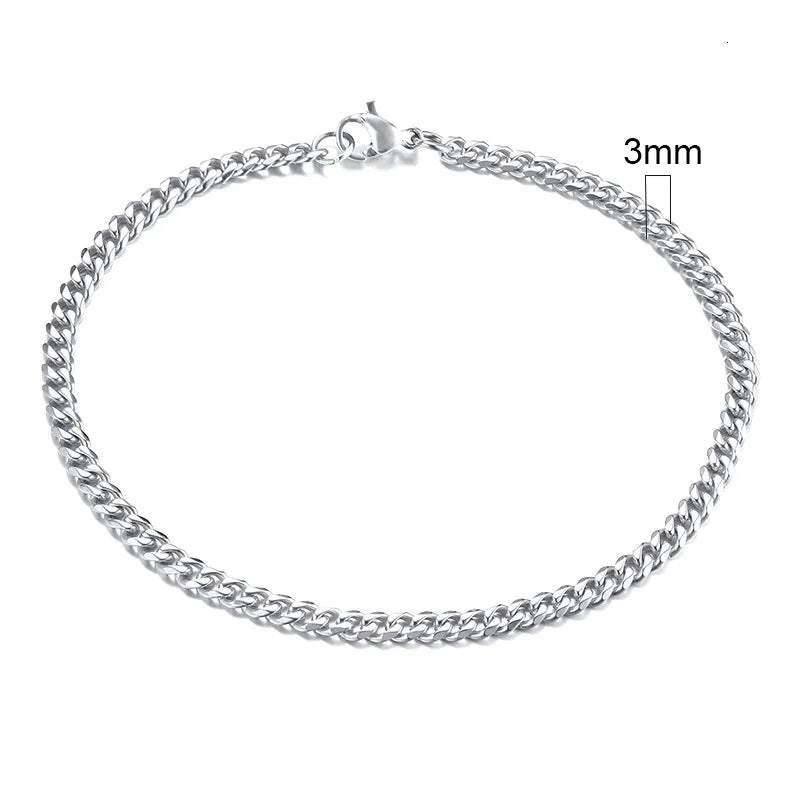 Shop All I Want 3mm Silver / 18cm SHOP ALL I WANT Men's Chunky Miami Curb Bracelet 🌟🔗