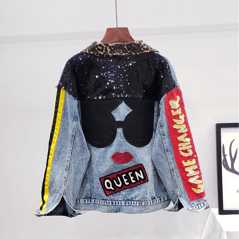 Loose Denim Jacket for Girls – High Street Party Jeans Coat 🌟👖