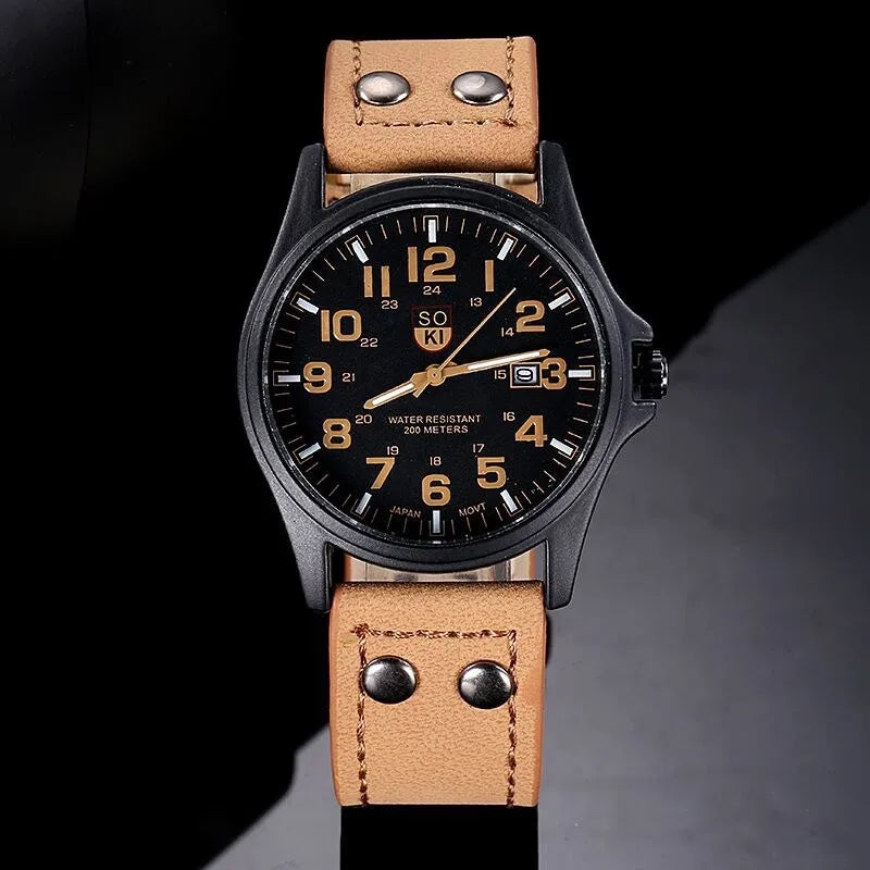 Casual Leather Strap Quartz Wristwatch | Fashion Men’s Simple Sport Clock ⌚