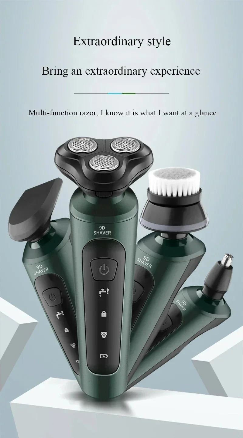 Electric Shaver for Men: Waterproof & Rechargeable Rotary Razor! 🔋💧