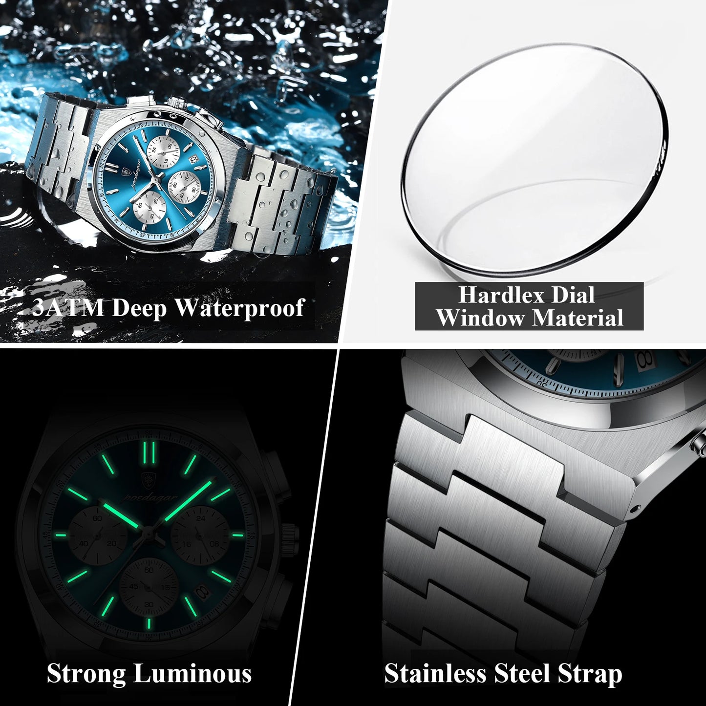 Military Sports Watch | Waterproof men’s sports watch with date and week display ⌚⏱️