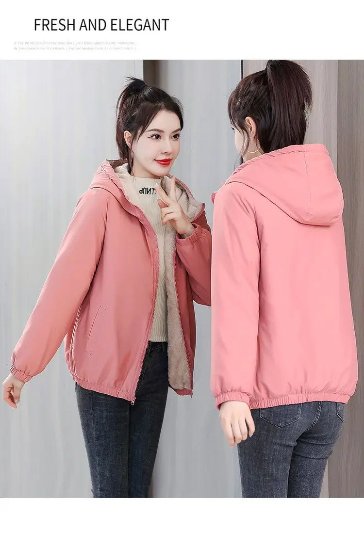 Women’s Fleece Coat: Warm Hooded Windbreaker for Winter! ❄️🧥