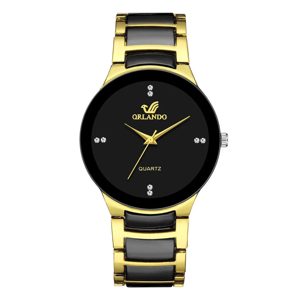 Luxury Watch – Cool Black Gold Quartz Steel Wristwatch ⌚✨