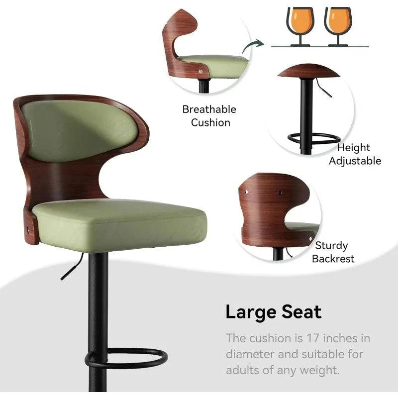 Bar Stools Set of 2, Adjustable Height 24.5-33.5IN, Bentwood Swivel wiAdd a touch of elegance and comfort to your home bar or kitchen with this stylish set of adjustable bar stools. Featuring a sleek bentwood design, each stool swivelsShop All I WantShop All I Want2, Adjustable Height 24