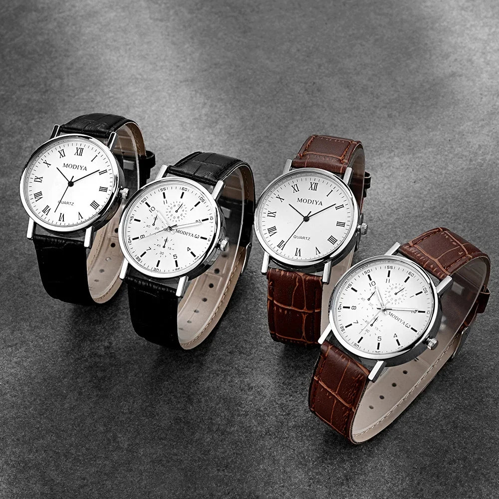 Men's Luxury Business Wrist Watch – Analog Quartz Watch with Leather Strap for Casual & Formal Wear ⌚✨