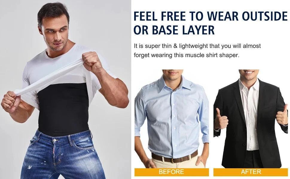 Shop All I Want Shop All I Want 💪 Men’s Compression Shirt – Slimming Body Shaper Vest, Tummy Control Workout Tank Top, Abs Corset Undershirt 🌟