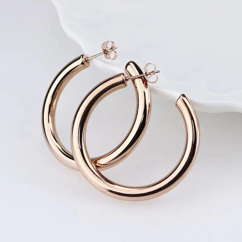 Shop All I Want Rose Gold Color / 25mm SHOP ALL I WANT Oversize Gold Hoop Earring 🌟💫 #PunkJewelry