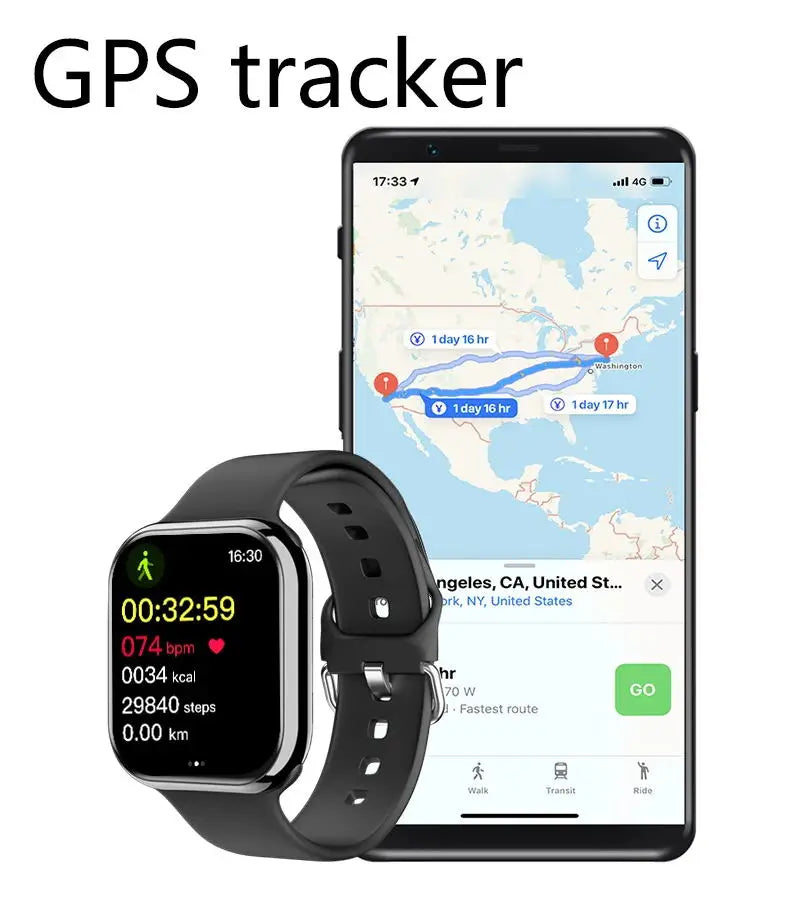 New GPS Smart Watch – Always On Display, Body Temperature Monitoring & BT Call for Apple Watch 9 Series 📱🌍