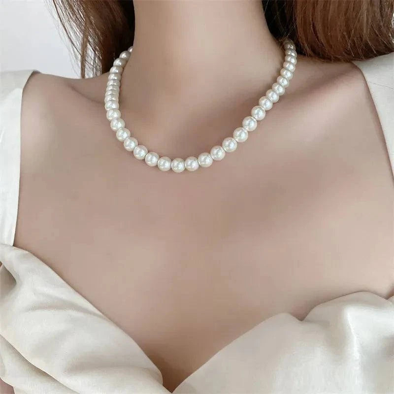 Shop All I Want 10mm / 40cm SHOP ALL I WANT Elegant Pearl Chokers Necklace