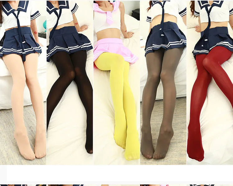 Candy Color Sexy Tights for Women – Plus Size High Elasticity Pantyhose for Beautiful Legs, Non-Transparent Design 🌈✨