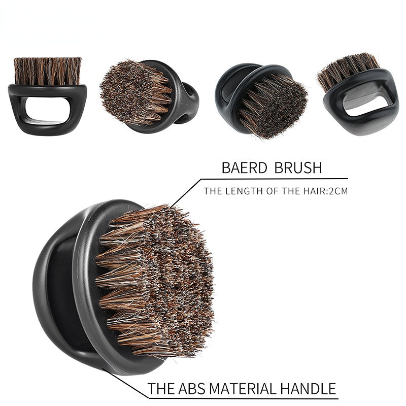 Men’s Beard Ring Brush | Portable Horse Bristle Shaving Brush 🧔