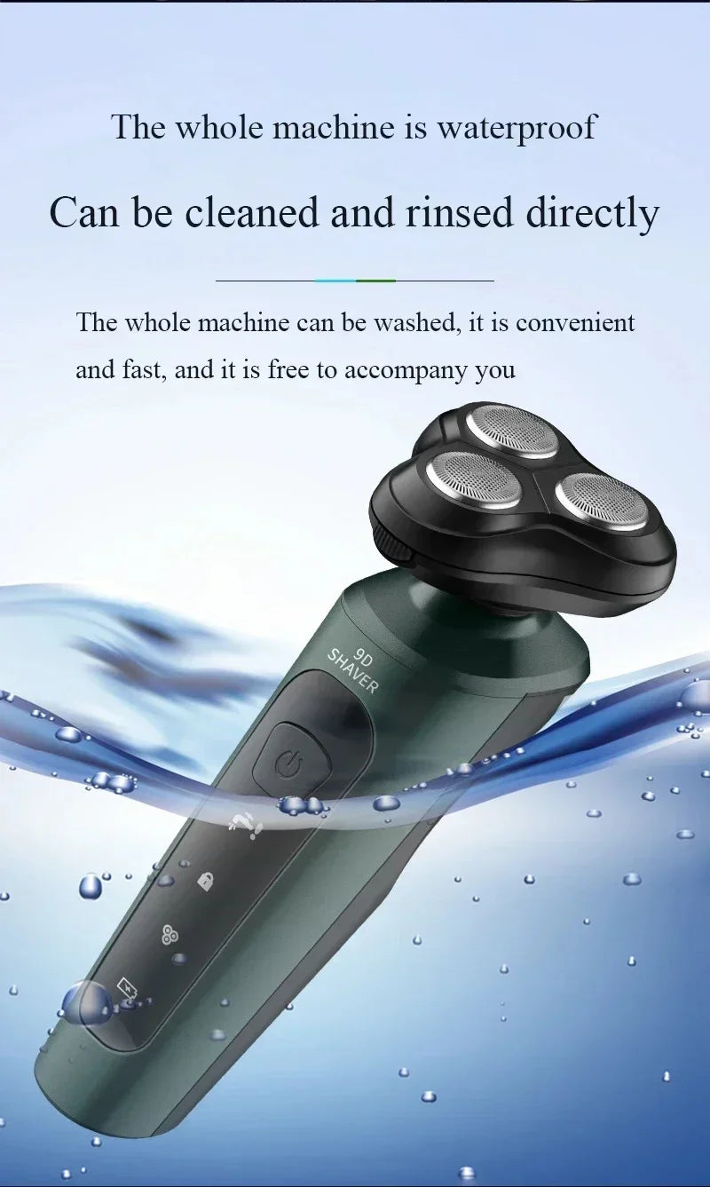 Electric Shaver for Men: Waterproof & Rechargeable Rotary Razor! 🔋💧