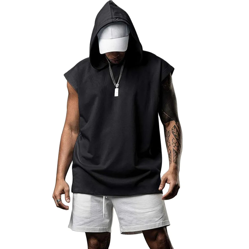 Shop All I Want Black / M SHOP ALL I WANT Fitness Hooded Vest 💪👕