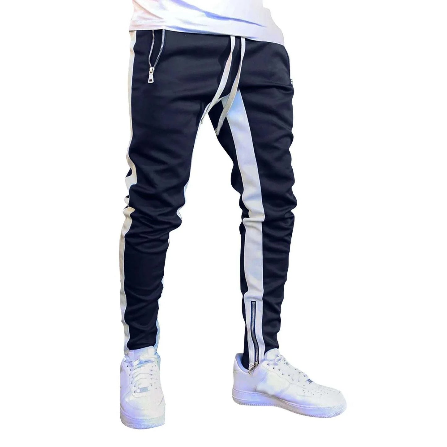 Shop All I Want Navy / M / CN SHOP ALL I WANT Men's Casual Streetwear Pants: Fashionable Comfort! 👖🌟