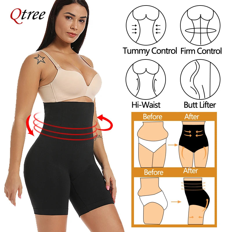 High Waist Trainer Shapewear for Women – Plus Size XS-5XL Body Shaper Pants for Slimming Tummy Control & Belly Trimming 🍑✨