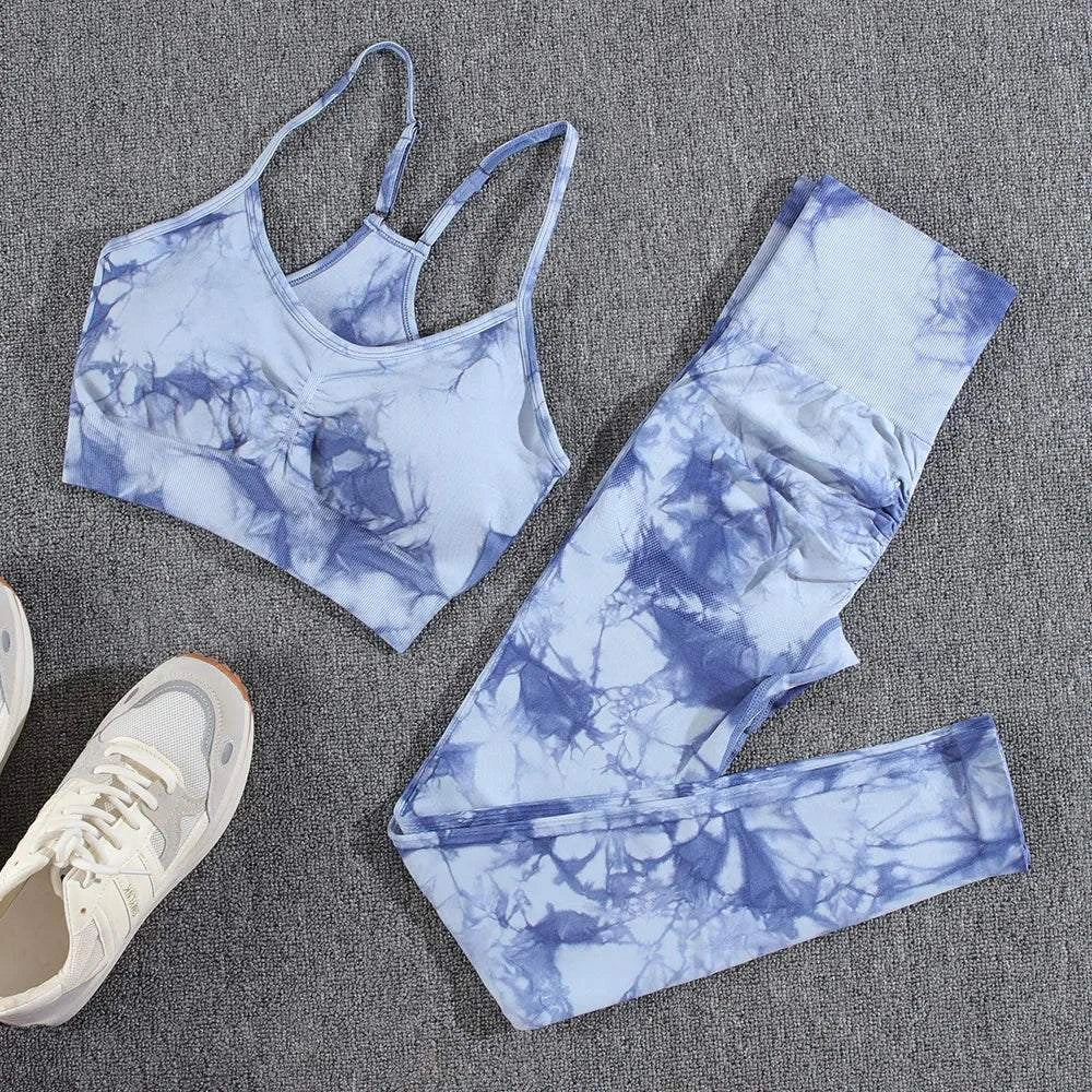 Shop All I Want Blue Set / S Shop All I Want Tie-Dye Yoga Set 🌈💪 #FitnessFashion