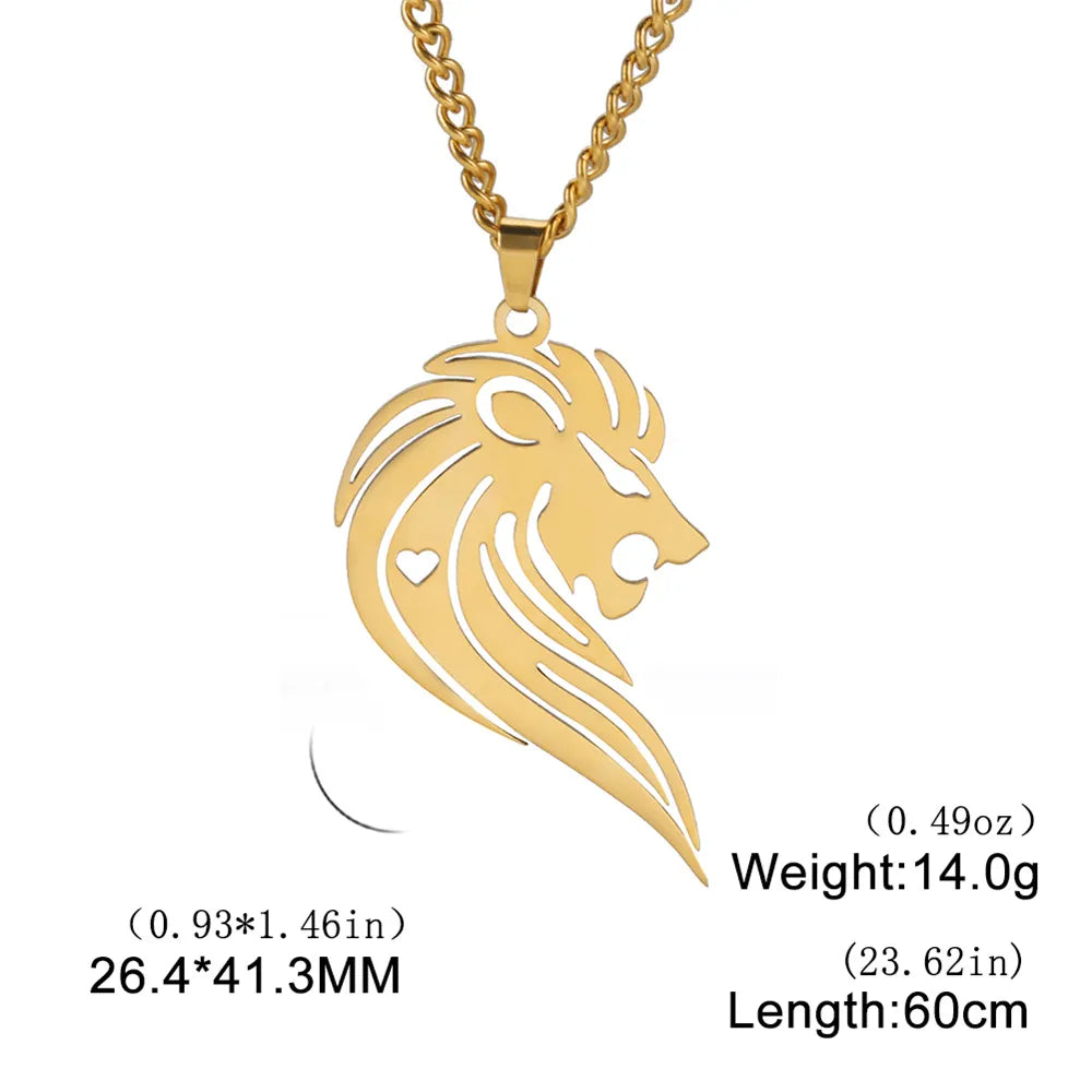 Shop All I Want Gold Lion G SHOP ALL I WANT Inner Strength Steel Lion Necklace 🦁🌟