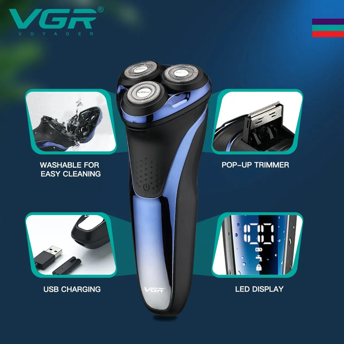 VGR Electric Shaver: Professional Waterproof Beard Trimmer! ⚡✂️