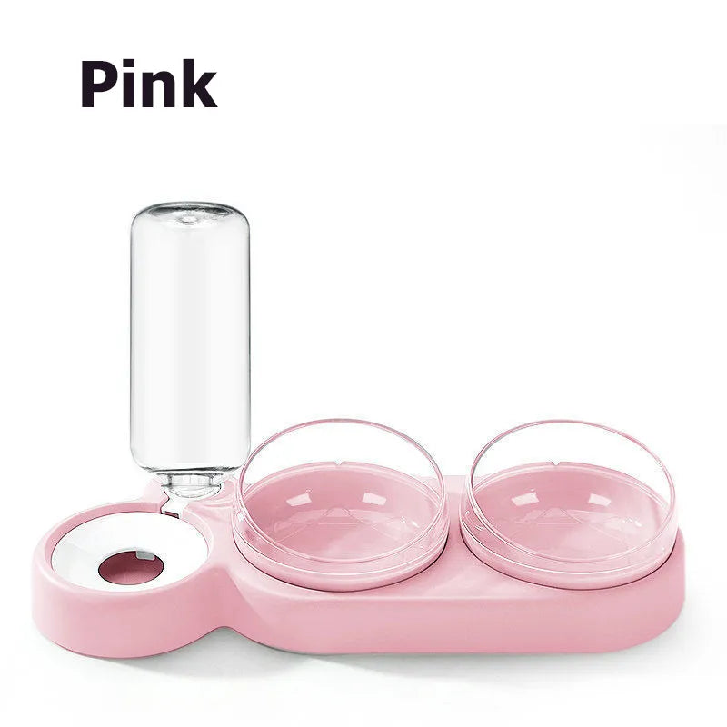 Shop All I Want Pink SHOP ALL I WANT Double Bowl Cat Feeder