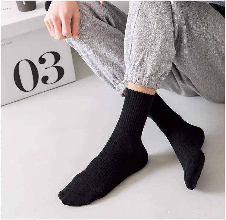 Shop All I Want SHOP ALL I WANT 🧦 5 Pairs Men’s Cotton Socks – Soft, Breathable, New Style for All Seasons, Plus Size 🌞❄️