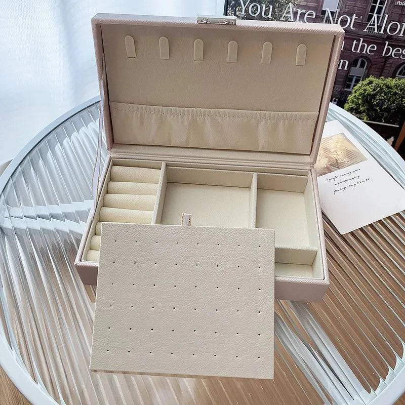 Shop All I Want Shop All I Want 💎 Simple Lockable Jewelry Packaging – High-End Earrings Storage Box, Dustproof, Large Capacity, Travel & Display 🌟