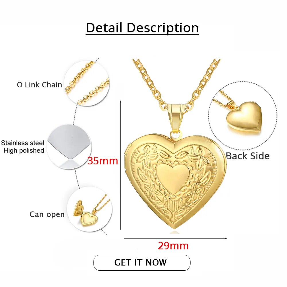 Shop All I Want SHOP ALL I WANT Gold Heart Locket Pendant Necklace 💖📸