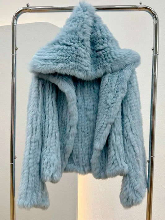 Shop All I Want SHOP ALL I WANT Real Rabbit Fur Coat -Miami stylish warmth 🌴