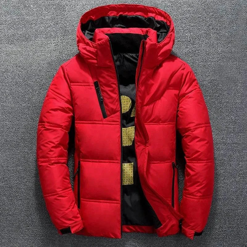 Shop All I Want Red / Asia M 40-50kg SHOP ALL I WANT Casual Hooded Overcoat for Men