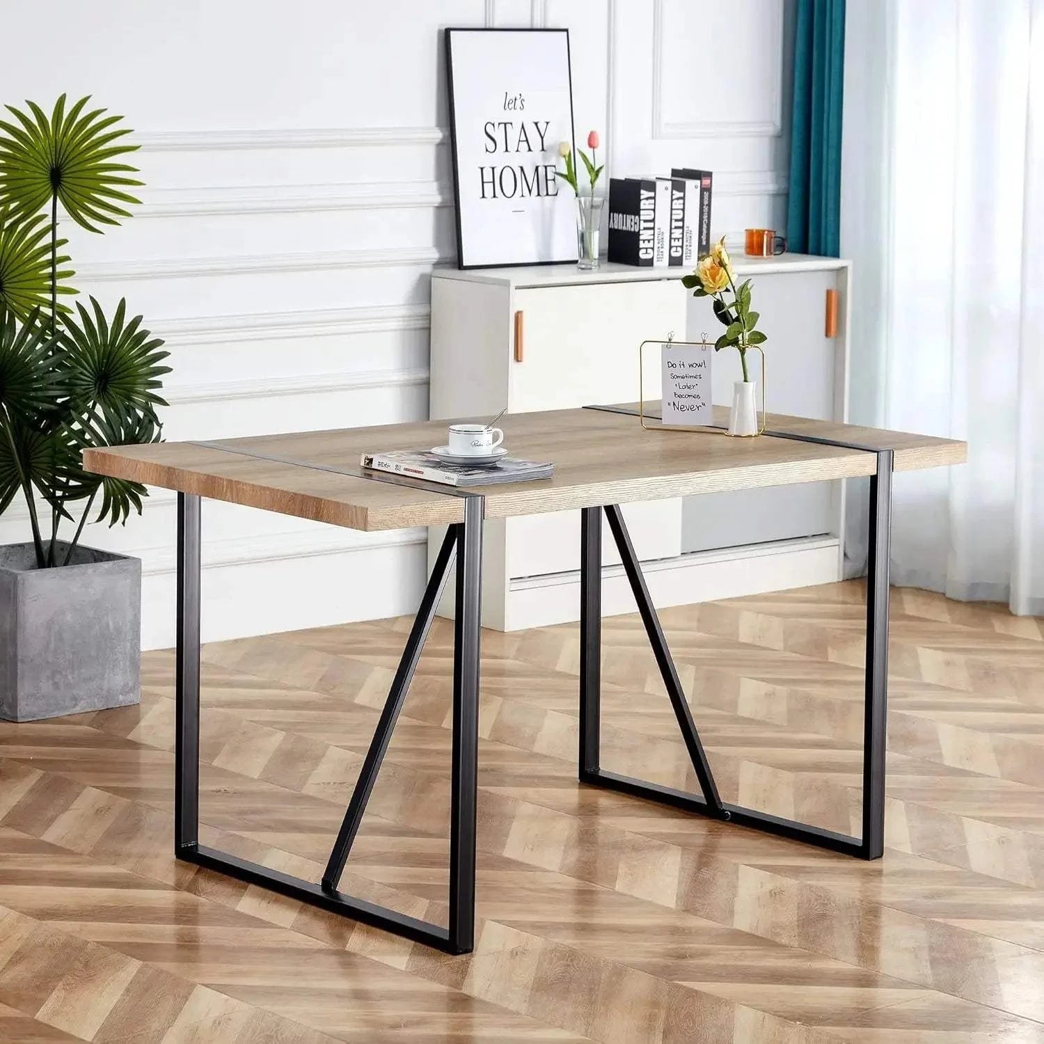 5-Piece Dining Set for 4 🍽️ | 55” Mid-Century Modern Wooden Table witElevate your dining space with the 5-Piece Dining Set for 4, featuring a 55” Mid-Century Modern Wooden Table paired with fabric chairs. Designed with modern home desShop All I WantShop All I Want5-Piece Dining Set