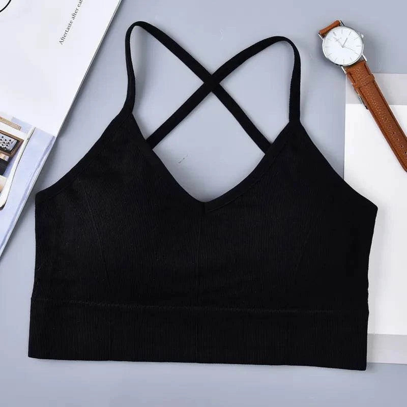 Shop All I Want Black / One Size SHOP ALL I WANT Cross Strap Sports Bra 💪🏃‍♀️ #FitnessStyle