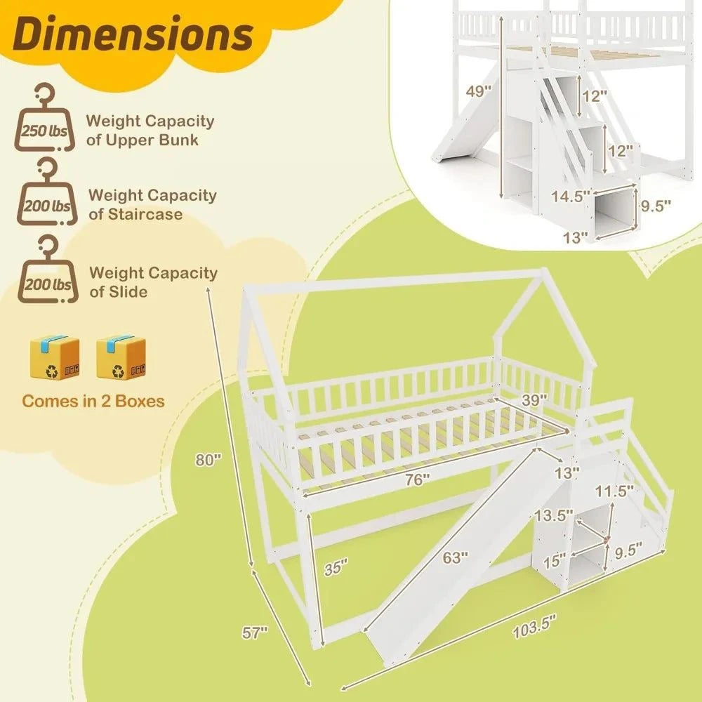 Bunk Bed with Storage Shelves, No Box Spring NeededMaximize your room furniture ideas with this stylish Bunk Bed featuring built-in storage shelves. Perfect for modern home design ideas, this bed combines functionaliShop All I WantShop All I WantBox Spring Needed