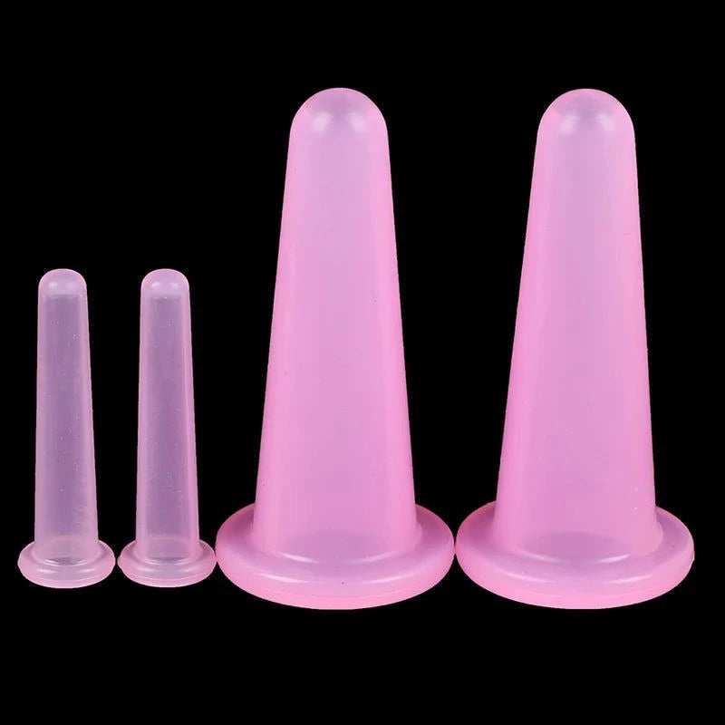 Shop All I Want as picture SHOP ALL I WANT 🌟 4pcs Silicone Cupping Set – Face & Body Massage, Anti-Cellulite Health Therapy Cups 💆‍♀️