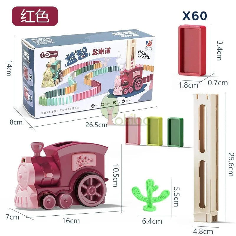 Shop All I Want 60pc Red Box SHOP ALL I WANT Domino Train Car Set: Educational Fun! 🚂🌈