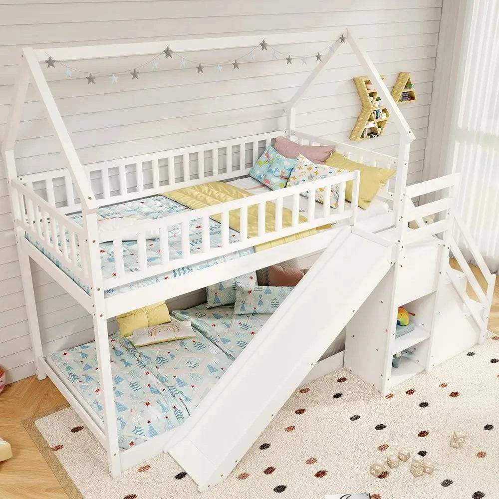 Bunk Bed with Storage Shelves, No Box Spring NeededMaximize your room furniture ideas with this stylish Bunk Bed featuring built-in storage shelves. Perfect for modern home design ideas, this bed combines functionaliShop All I WantShop All I WantBox Spring Needed