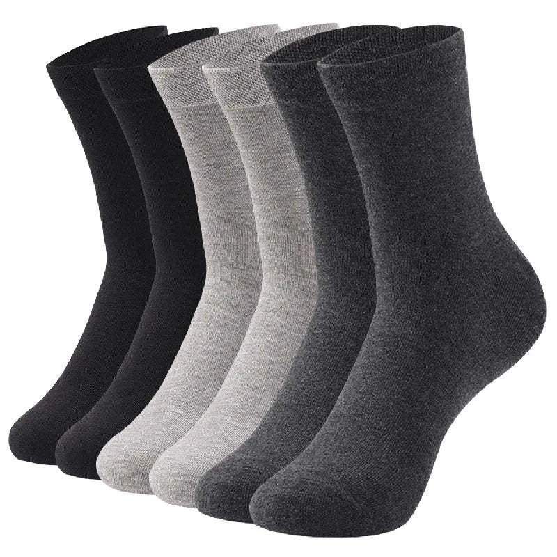 Shop All I Want SHOP ALL I WANT 🧦 6 Pairs High-Quality Men’s Socks – Cotton, Breathable, Black & White for Spring/Summer, EU38-45 🌞