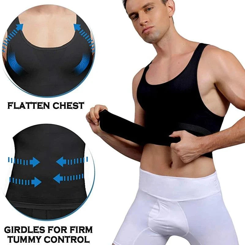 Shop All I Want Shop All I Want 💪 Men’s Compression Shirt – Slimming Body Shaper Vest, Tummy Control Workout Tank Top, Abs Corset Undershirt 🌟