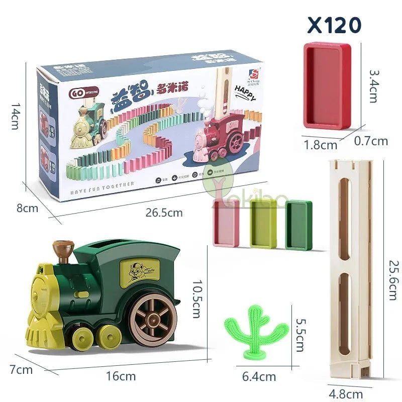 Shop All I Want Green 120pc with Box SHOP ALL I WANT Domino Train Car Set: Educational Fun! 🚂🌈