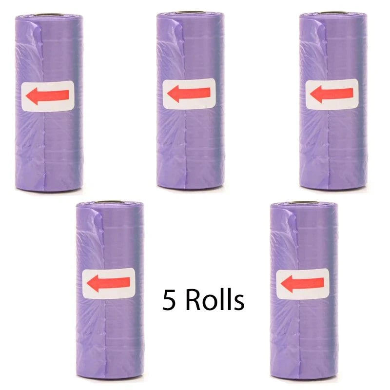 Shop All I Want Purple 5Rolls SHOP ALL I WANT Convenient Cleanup: Pet poop bags for a mess-free and eco-friendly pet waste solution! 🐾♻️