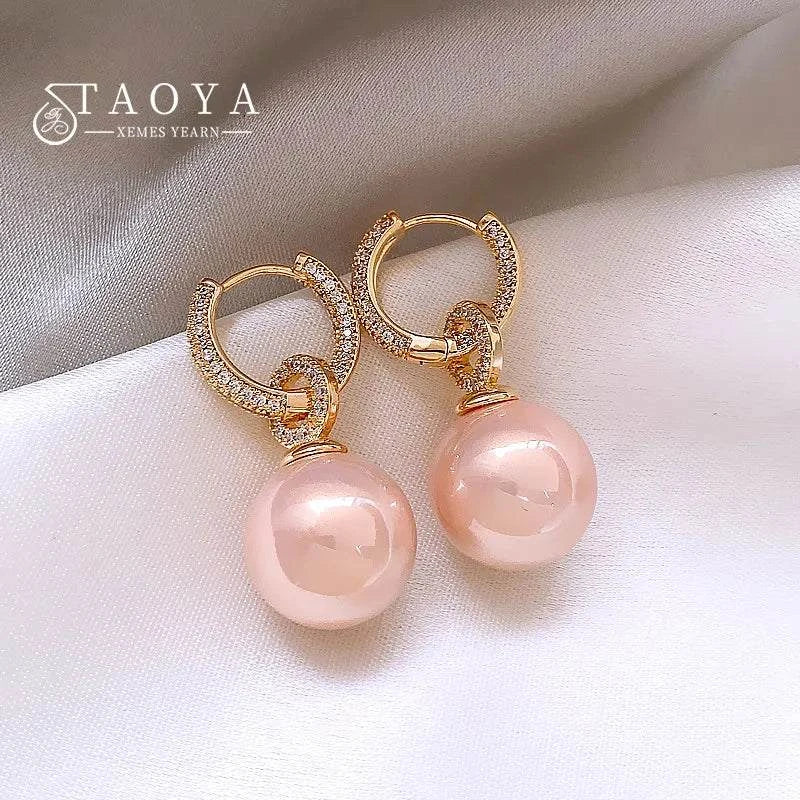 Shop All I Want Pink Pearl SHOP ALL I WANT Pearl & Zircon Earrings 🌟💎👂