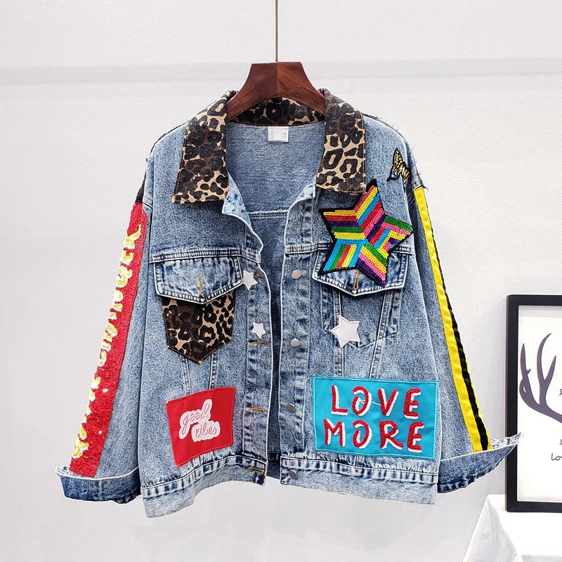 Loose Denim Jacket for Girls – High Street Party Jeans Coat 🌟👖