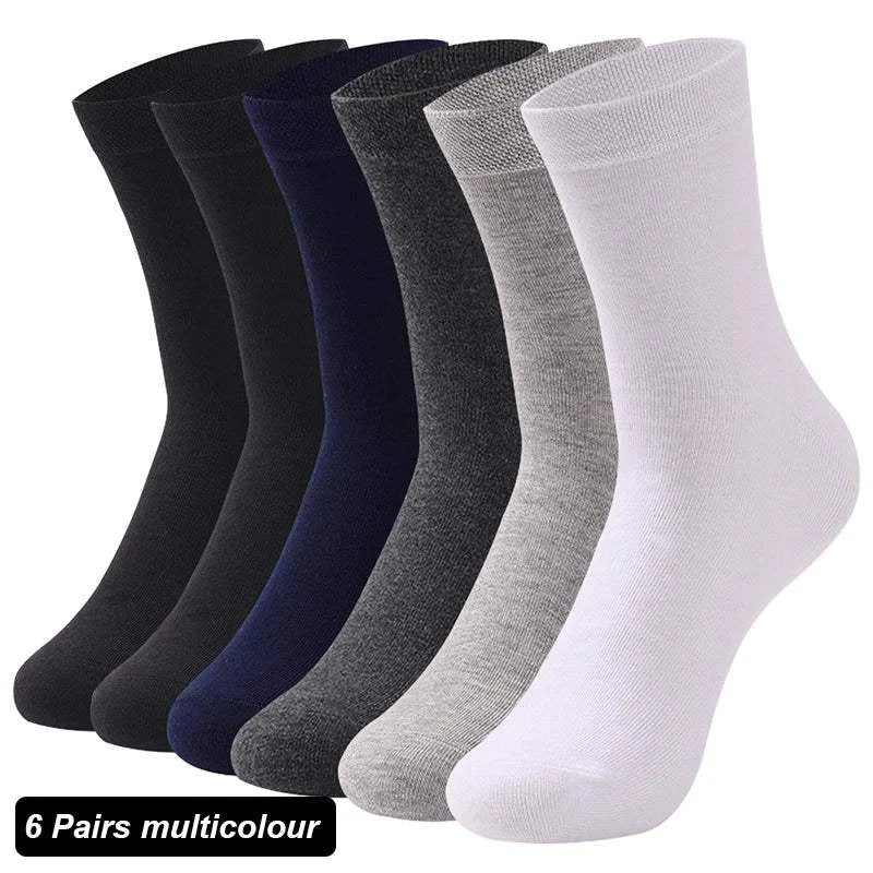 Shop All I Want 6Pairs Multicolor / EU38-45(US6-12) SHOP ALL I WANT 🧦 6 Pairs High-Quality Men’s Socks – Cotton, Breathable, Black & White for Spring/Summer, EU38-45 🌞