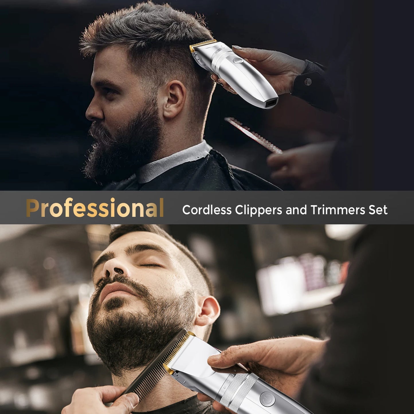 Hair Clippers for Men – Professional Cordless Barber Clippers for Hair Cutting & Grooming, Rechargeable Beard Trimmer ✂️⚡