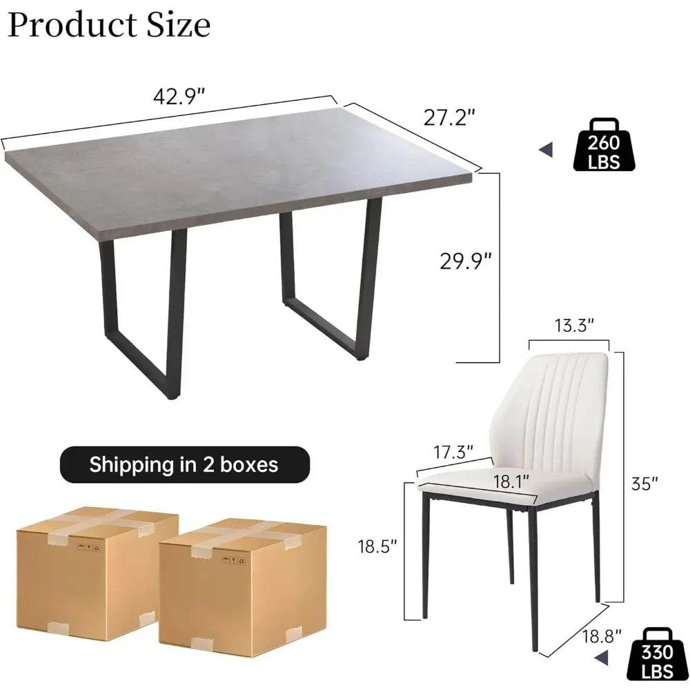 5-Piece Dining Table Set 🍽️ | 42.9” Modern Kitchen Table with LeatherElevate your dining space with the 5-Piece Dining Table Set 🍽️, featuring a sleek 42.9” modern kitchen table paired with comfortable leather chairs. Designed for moShop All I WantShop All I Want42